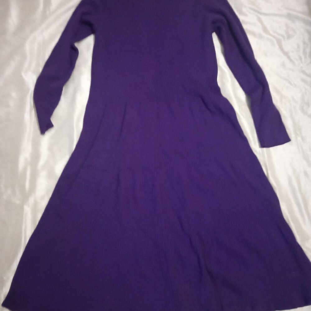 Woman Within long sleeves purple dress size18/20 L rayon